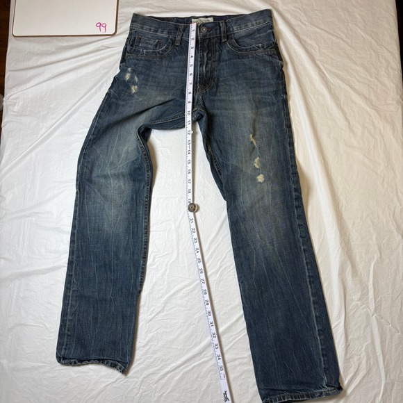 Aeropostale Essex Straight Leg Jeans Mens Size 29 32 Blue Distressed Denim - Picture 3 of 9